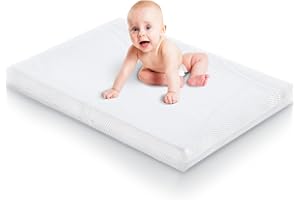 Ustenroya Mini Crib Mattress 38" x24", Breathable Memory Foam Crib Mattress with Two Sides of Different Firmnesses for Newborn to Toddler, Machine Washable Baby Mattresses Protector