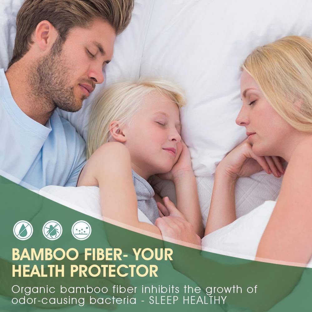 viewstar Bamboo Waterproof Mattress Protector, King Size Mattress Protector Cooling Extra Deep