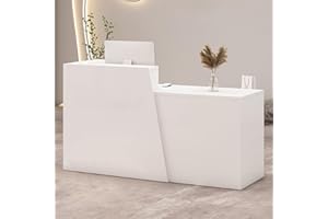 IEHFDCA Retail Reception Desk with Storage, Modern Checkout Counter for Store, Anti-Scratch Front Desk for Salon, Boutique, Cafe – Easy Assembly B 45.3" x 16.5" x 39.4"