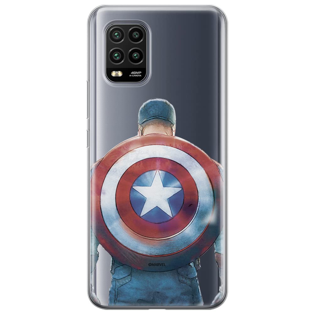 ERT GROUP mobile phone case for Xiaomi MI 10 LITE original and officially Licensed Marvel pattern Captain America 002 optimally adapted to the shape of the mobile phone, partially transparent