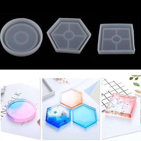 Amazon Com Diy Silicone Coaster Resin Molds Adv One 3 Packs Epoxy