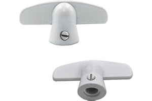 Follde 3/8" Spline Size T-Crank Window Handle Replacement for Pella Casement Window Crank (White * 2 Pcs)