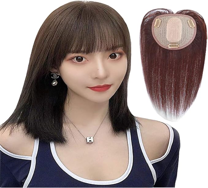 Amazon Feibin Hair 人毛100 部分ウィッグ 手植え リアル 分け目 前髪 ヘアーピース 薄毛 女性用 レディース ウイッグ 円形脱毛症 抜毛症 医療用 かつら 横13cm縦13cm ポイントウィッグ 通販