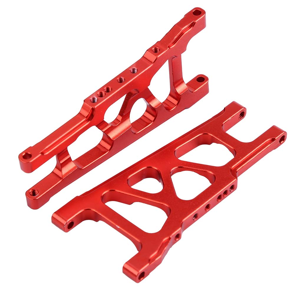 Drfeify RC Front Rear Suspension Arm, Aluminium Alloy Front Rear Suspension Arm Compatible with 1:10 RC Car(Red)