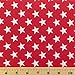 The Fabric Exchange Stars Print Poly Cotton 60 Inch Fabric by The Yard (Red)
