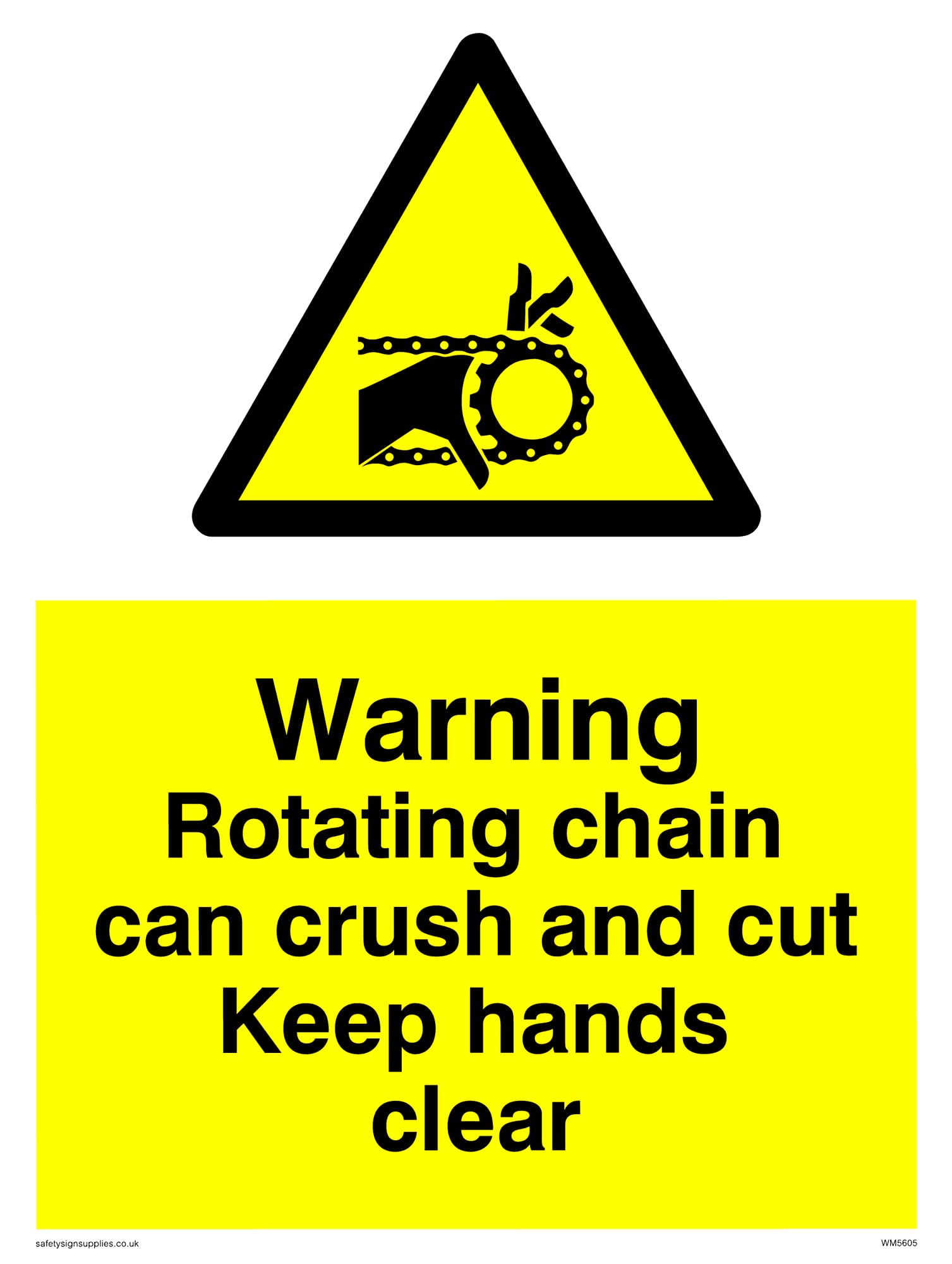 Pack of five - Rotating Chain Can Cut And Crush Sign - 150x200mm - A5P
