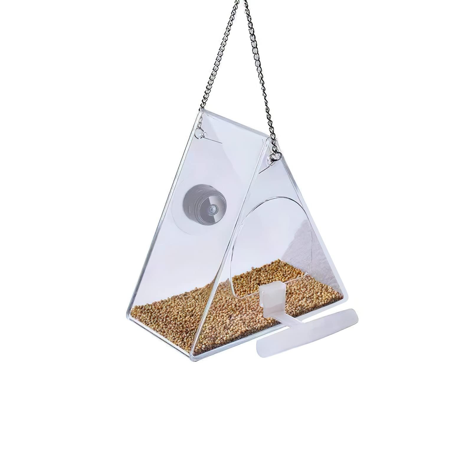 TITA-DONG Window Bird Feeder with 1080P Night-Version Camera, Smart Bird Feeder with Camera, Hanging Wild Bird Feeder House for Outside Wild Birds for Birds Lover(B)