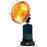 Portable Propane Heater Camping 6500 BTU Small Propane Heater with Electric Igniter, Control Valve, Folding Out Legs Base, Go