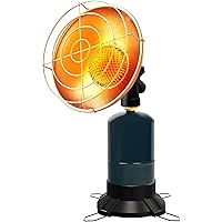 Portable Propane Heater Camping 6500 BTU Small Propane Heater with Electric Igniter, Control Valve, Folding Out Legs Base, Go