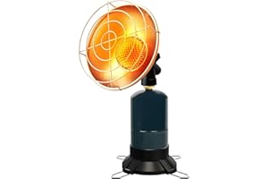 Portable Propane Heater Camping 6500 BTU Small Propane Heater with Electric Igniter, Control Valve, Folding Out Legs Base, Go