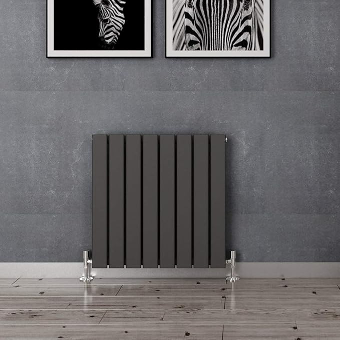 600 x 600 mm Anthracite Horizontal Column Designer Radiator Single Flat