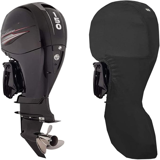 Boat Motor Covers Full Outboard Motor Cover with 600D Heavy Duty Oxford Fabric + Extra PVC