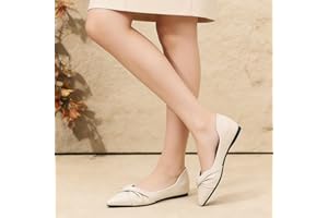 Women's Twist Knot Pointed Toe Flats - Faux Leather Slip-On Ballet Shoes for Office & Casual Daily Wear