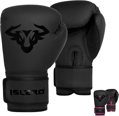 Islero Fitness Kids Boxing Gloves 6 OZ Matte Black Unisex Training