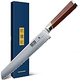 HOSHANHO Bread Knife 8 inch, Professional Japanese High Carbon Stainless Steel Serrated Bread Knife, Razor Sharp Bread Knife for Homemade Bread, Sourdough, Bagels, Cake