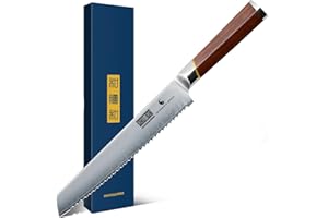 HOSHANHO Bread Knife 8 inch, Japanese High Carbon Stainless Steel Serrated Knife, Professional Bread Kitchen Knife for Homema