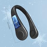 Jsdoin Portable Neck Fan 5 Speed USB Rechargeable Bladeless 360° Airflow Black view 2