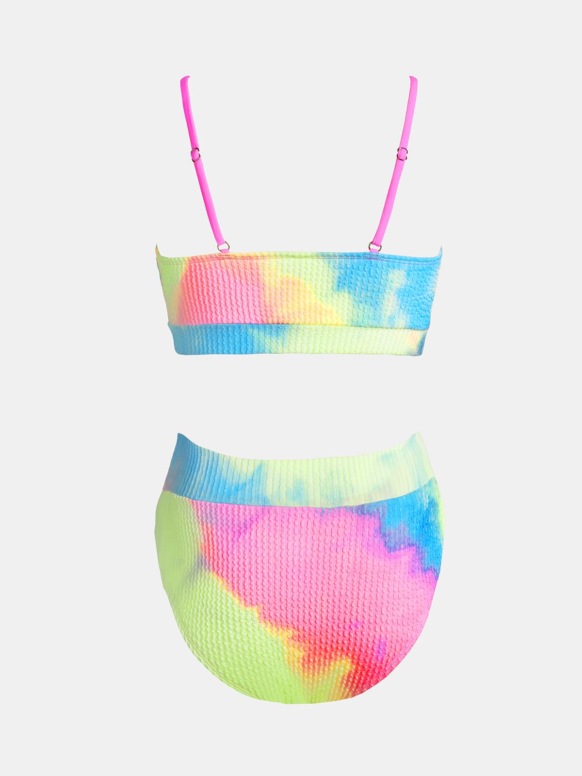 CUPSHE Women's Bikini Set Two Piece Swimsuits High Waisted Scoop Neck Spaghetti Adjustable Straps Textured,XL - Image 7