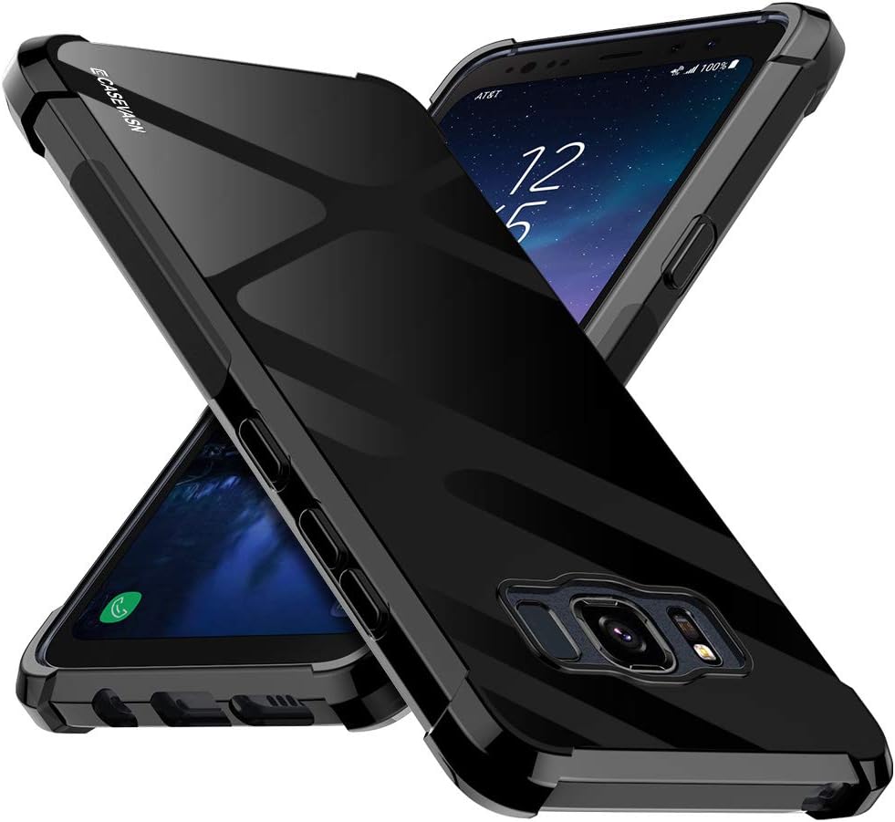 Galaxy S8 Active Case, [Shockproof] Anti-Scratches Flexible TPU Gel Slim Fit Soft Skin Silicone Protective Case Cover for Samsung Galaxy S8 Active (Black)