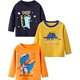 BIBNice Toddler Boy Long Sleeve Shirts Kids Cotton Fall Top Crewneck Clothes 2-7 Years