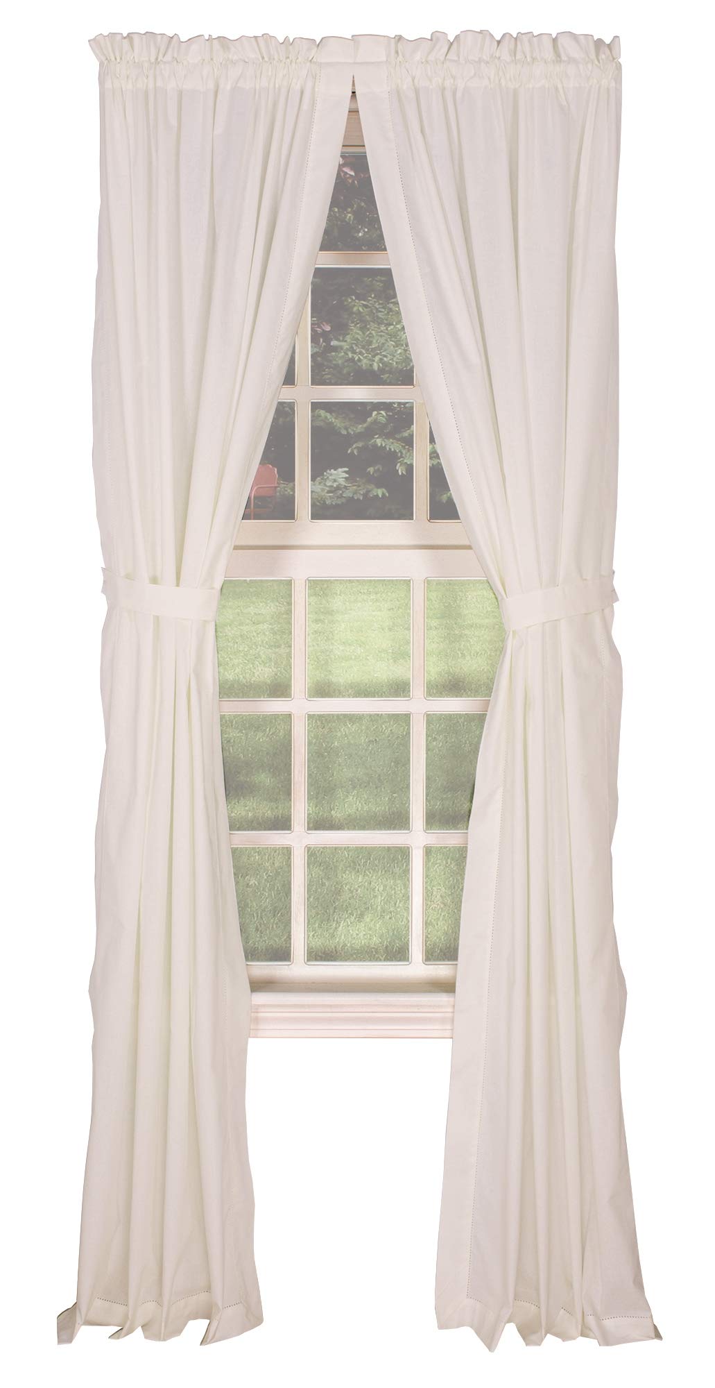 Ricardo Trading Simplicity 80 Inches Wide x 54 Inches Long Cotton Rod Pocket Curtain Panel Pair, Nat