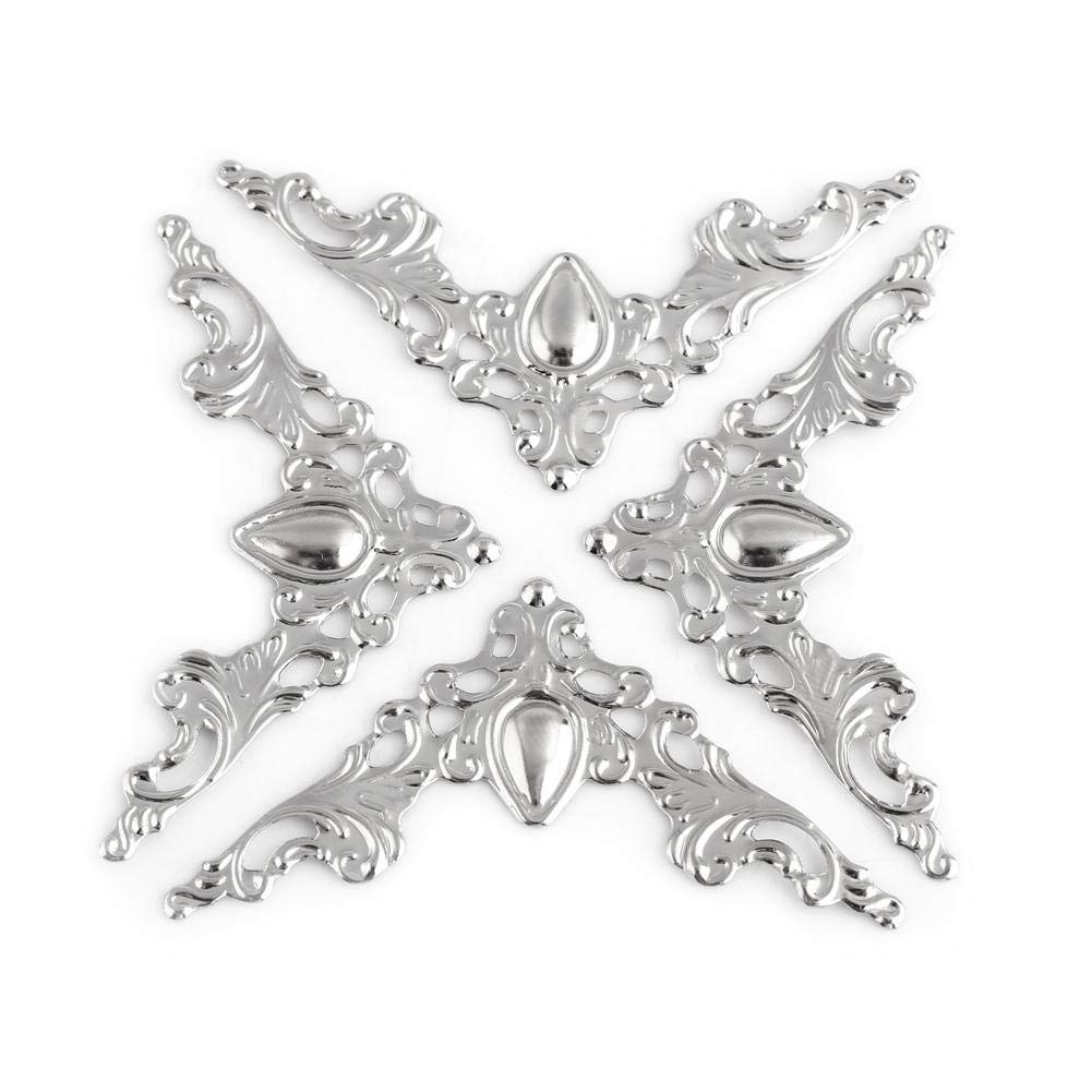 Antique Box Corner, 20Pcs Metal Corner Protectors Guard Edge Decorative Cover Pad for Book Scrapbooking Albums Menus (Sliver)