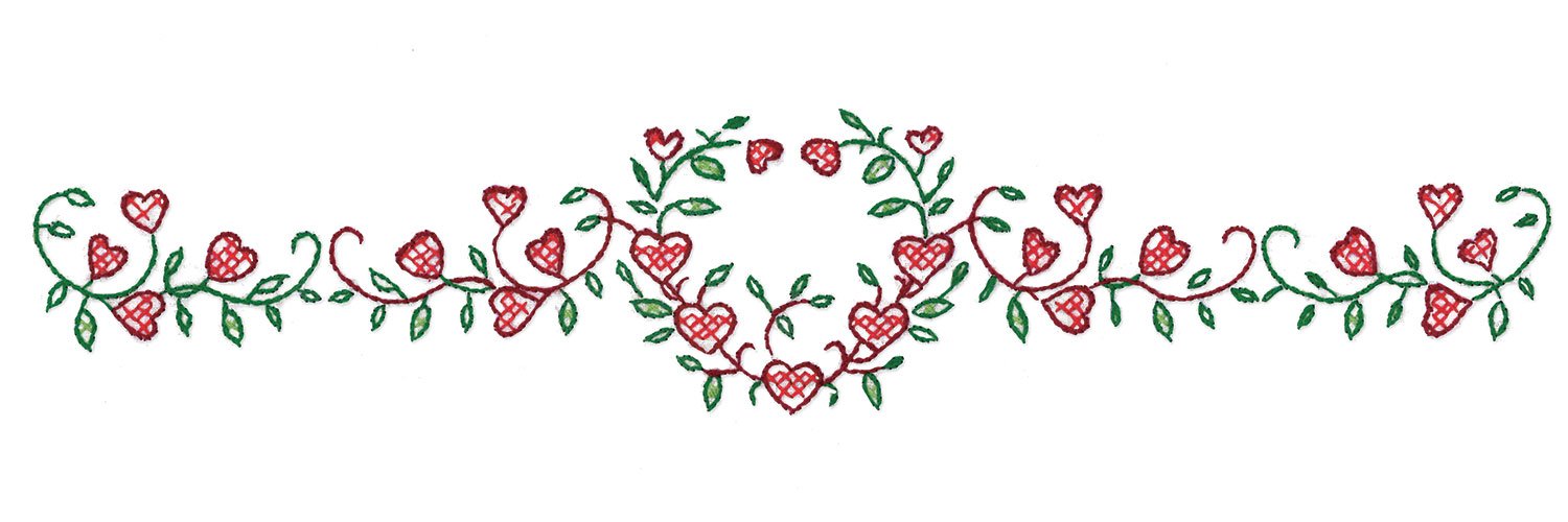 Tobin Stamped Pillowcases, Heart Vine, 20" x 30" Embroidery Kit