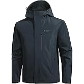 Pioneer Camp Mens Rain Jacket Waterproof Shell Jacket Hooded Lightweight Rain Coat for Outdoor Hiking 4 Pockets Windbreaker