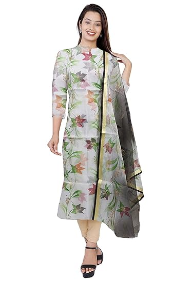 Nikhilam Hand Brush Painted Cotton Suit Dress Material for Womens (Multicoloured)