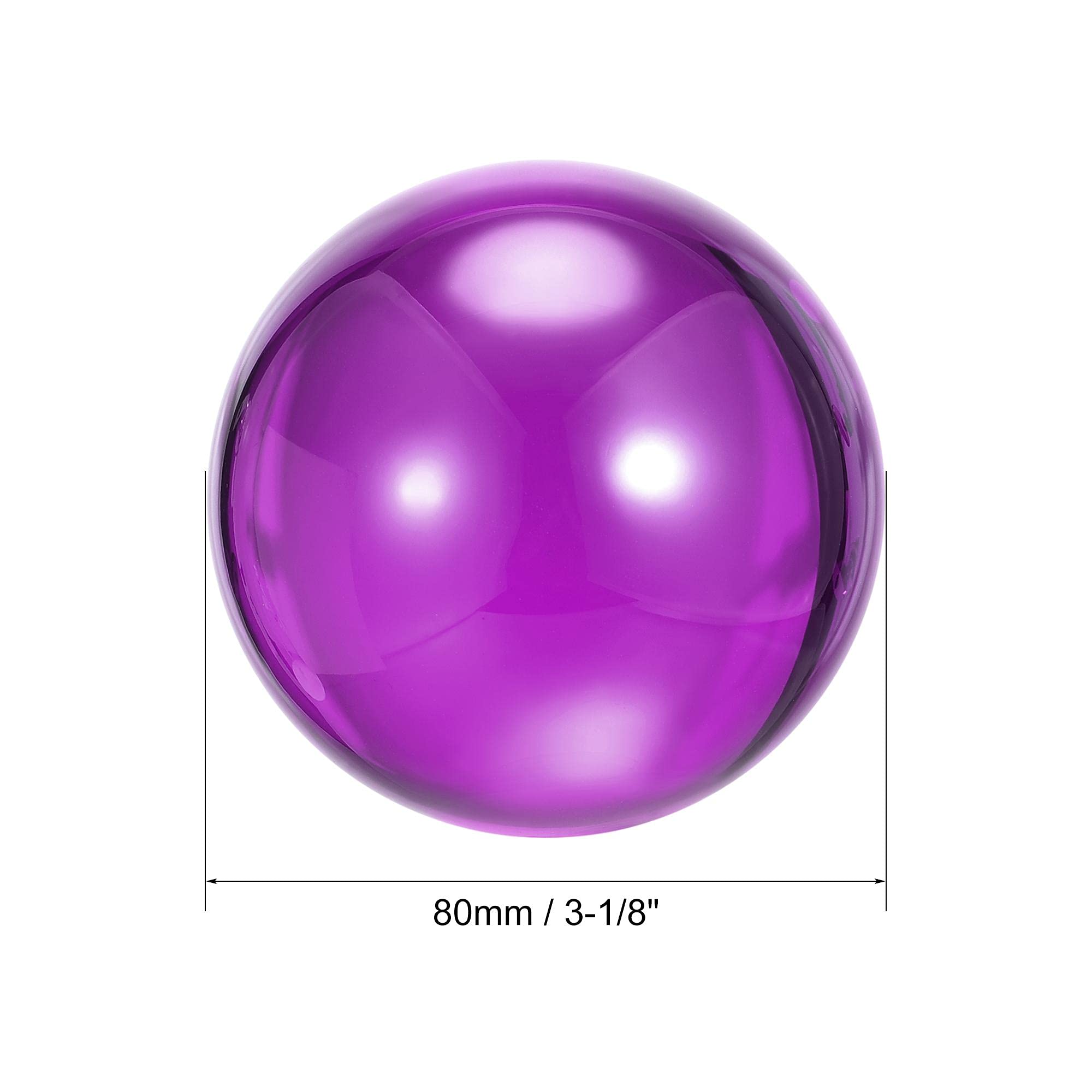 uxcell Purple Acrylic Contact Juggling Ball 3-1/8 Inch(80mm) with Ball Bag