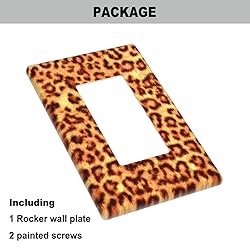 Pznen Leopard Print Rocker Switch Plate Covers