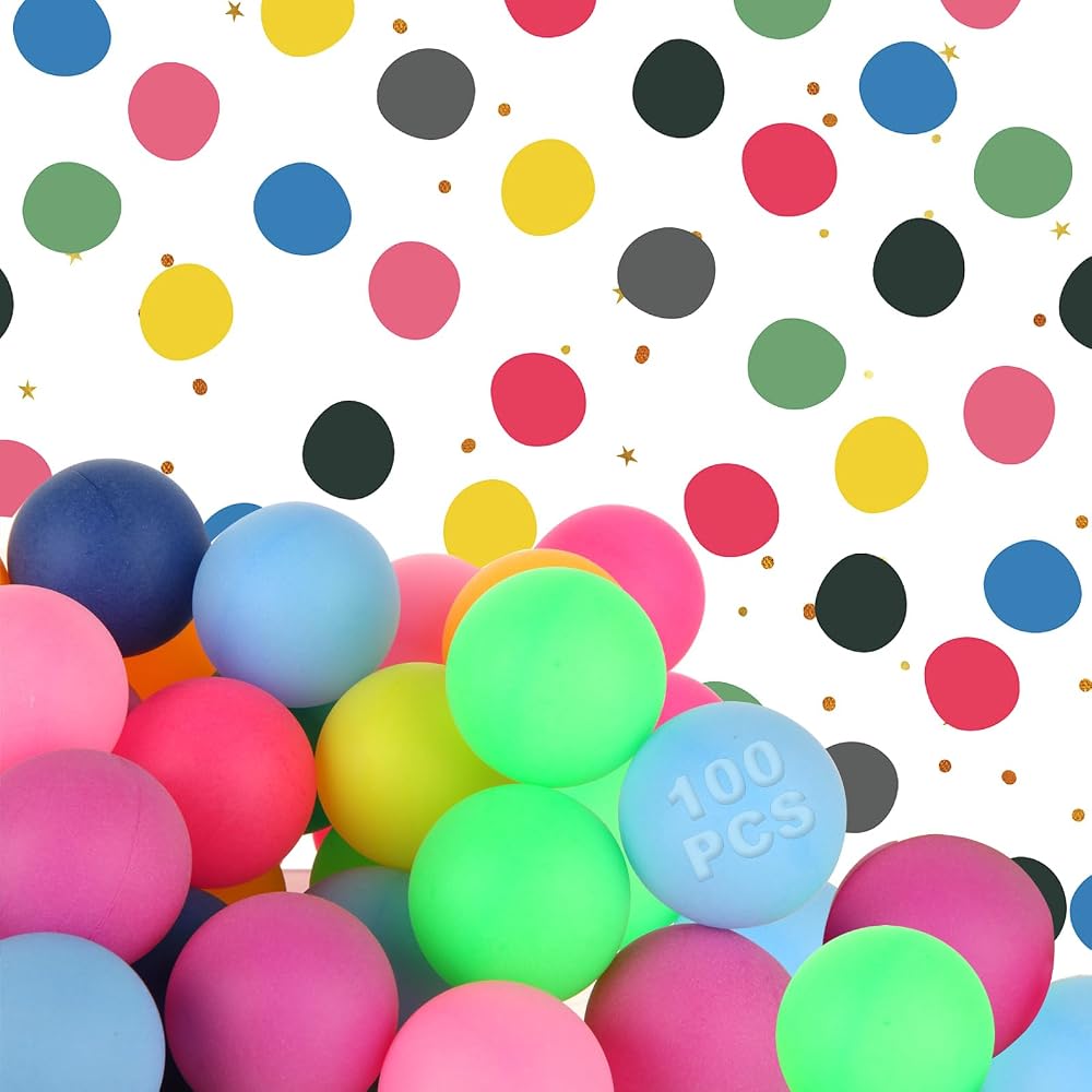 ASelected 100 Pcs Colorful 40 Mm Ping Pong Balls Party Family School Game