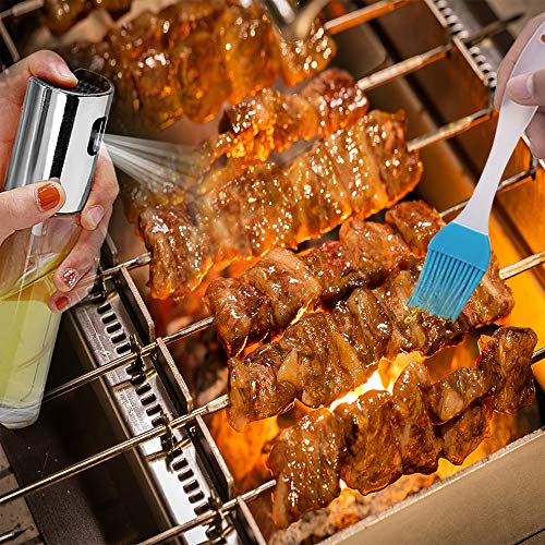 GeeRic Oil Sprayer for Cooking 3.4 Ounce Capacity Food-grade Glass Bottle 2 Pcs Vinegar Mist Spray Dispenser for Cooking BBQ Salad with Oil Funnel Basting Brush & Cleaning Brush - Thumbnail 4