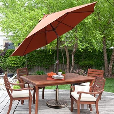 Amazon Com Blissun 26 5 Lbs Outdoor Living Heavy Duty Round Antiqued Patio Umbrella Base Garden Outdoor