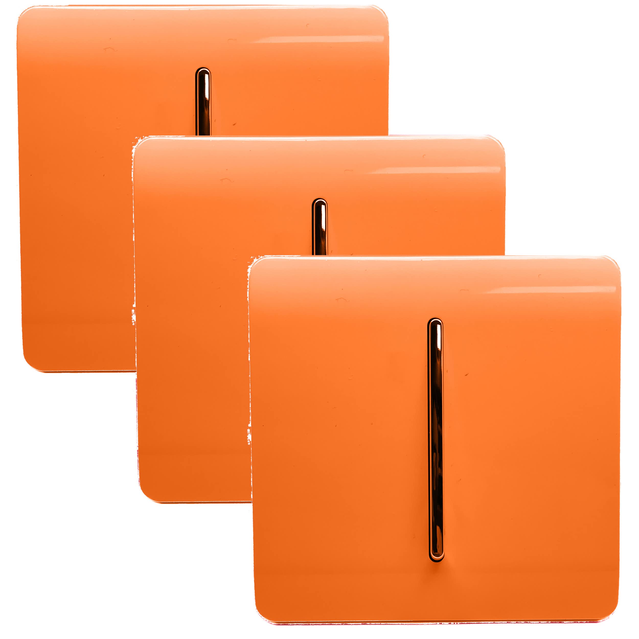 Trendi 1 Gang 2 Way 10 Amp Rocker Chrome Light Switch Glossy Orange (3 Pack) — image 1
