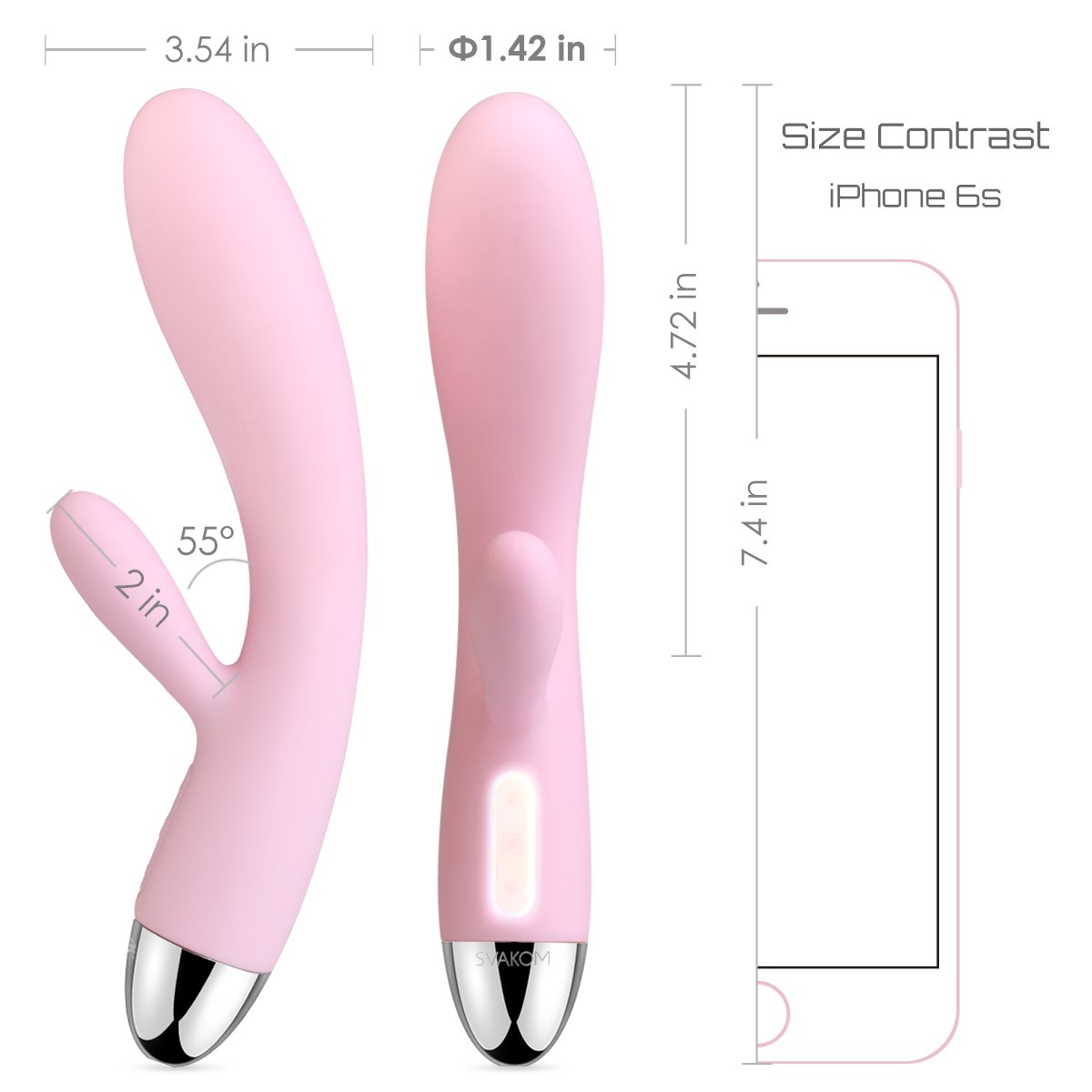 SVAKOM Cherry Rechargeable 100% Waterproof Rabbit G-spot Clitoral Vibrators with 6 vibration Modes Stimulators Dildos Wand Massagers for Women
