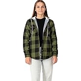 ZENTHACE Women's Thermal Fleece Lined Plaid Button Down Flannel Shirt Jacket