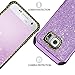 Galaxy S6 Case, Samsung S6 case, BENTOBEN 2 in 1 Glitter Bling Hybrid Slim Dual Layer Soft TPU Hard Covers Sparkly Shiny PU Leather Anti-slip Shockproof Protective Case for Samsung Galaxy S6, Purple
