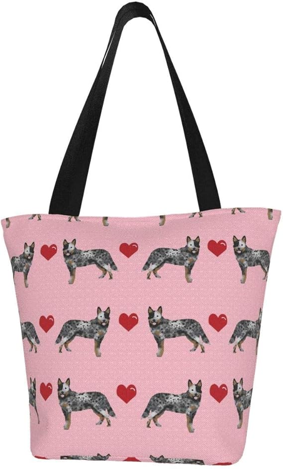 Personalised Canvas Tote Bag,Australian Cattle Dog Blue