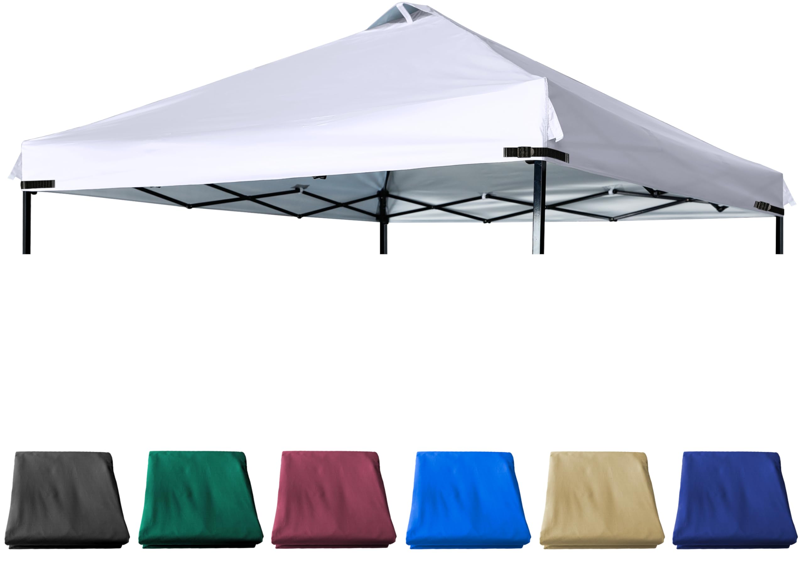 Photo 1 of JANCANOPY Canopy Replacement Top Silver Coated with Air Vent Upgraded Adjustable Straps for Most 10x10 Straight Leg Frame, (White)