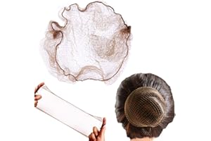50Pcs Invisible Hair Nets for Buns Elastic Edge Mesh Hair Nets for Ballet (Light Brown)