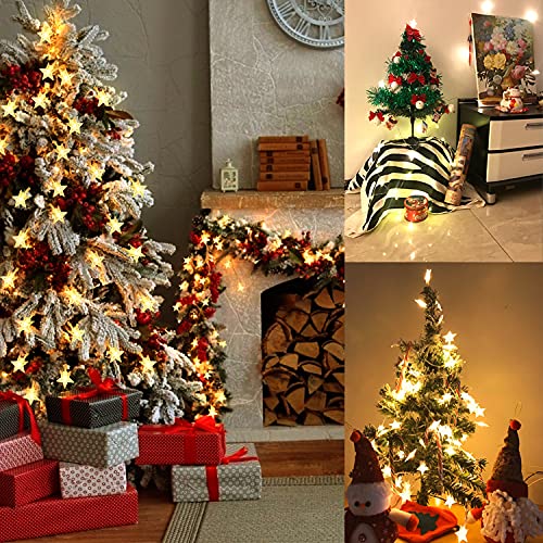 Guirnalda de Luces, Guirnalda Luces Pilas, 6M 40LED Luces Estrellas de Hadas a Pilas, Impermeable 8 Modos Luces LED Pilas con Control Remoto, Luces Cadena para Navidad Decoración Interior Bodas Fiesta