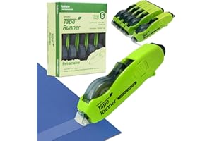 TAPE RUNNER - Double Sided Adhesive with Dispenser Roller Included - Acid Free, Sticky, Transparent - Ideal for Scrapbooking, Crafts & More - Retractable (315 inches per Cartridge), 5 Cartridges