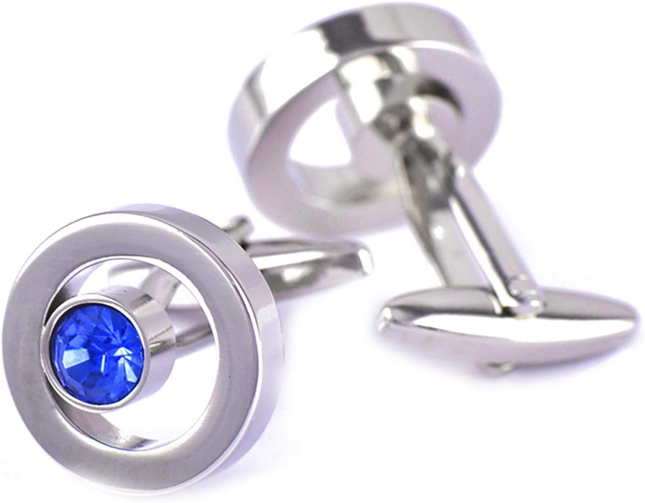 Cuff Links Mens Wedding Hollow Circular Cubic Zirconia Cufflinks and Studs Silver Cufflink Shirts Men