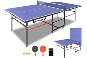 FONICHR Professional Ping Pong Table Tennis Table Foldable Ping Pong Table Top Full Size Waterproof Clearance with1 Ball Network & 2 Table Tennis Paddles 3 Table Tennis Indoor Multiplayer