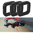 cueclue Pack-3 Receiver Silencer Pad, 1.96" x 3" x 0.5" Noise Reduction Hook Rubber Cushion Reduces Rattling for 2" Trailer Hitch (Black)