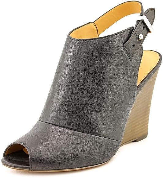 womens black peep toe wedges