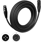 Czgor DMX Cable 25 ft, Flexible 3 Pin Signal XLR Male to Female Wire | Suitable for Stage Lighting Signal DMX512 Connection Stage Light Cables for Stage Lighting Input &amp; Output