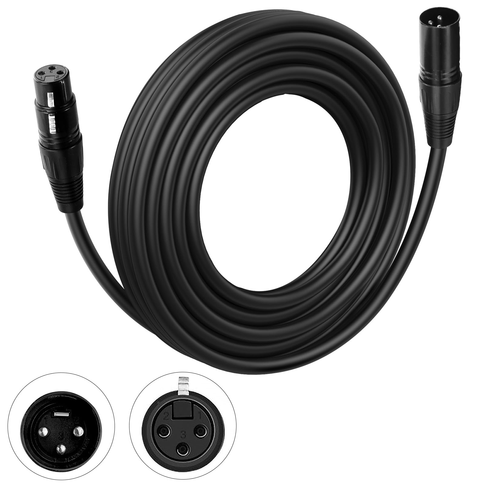 Photo 1 of Czgor DMX Cable 25 ft, Flexible 3 Pin Signal XLR Male to Female DMX Cable Wire, Suitable for Stage Lighting Signal DMX512 Connection Stage Light Cables for Stage Lighting Input & Output