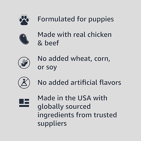 AMAZON BASICS PUPPY CHOPPED GROUND DINNER CANNED DOG FOOD, WITH CHICKEN & BEEF, 13.2OZ (PACK OF 12)